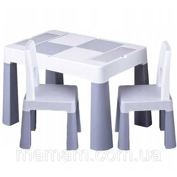 Комплект дитячих меблів: стіл і два стільці Tega Baby Multifun Grey, фото 1