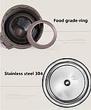 Термос для чаю/кави з шийкою для пиття й захистом від відкриття сталевий Auto 500 мл коричневий (LB-54944), фото 3