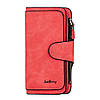 Стильний замшевий гаманець клатч (19 х 10,5 х 2 см) Baellerry Forever Кораловий / Жіночий гаманець із еко замші, фото 2