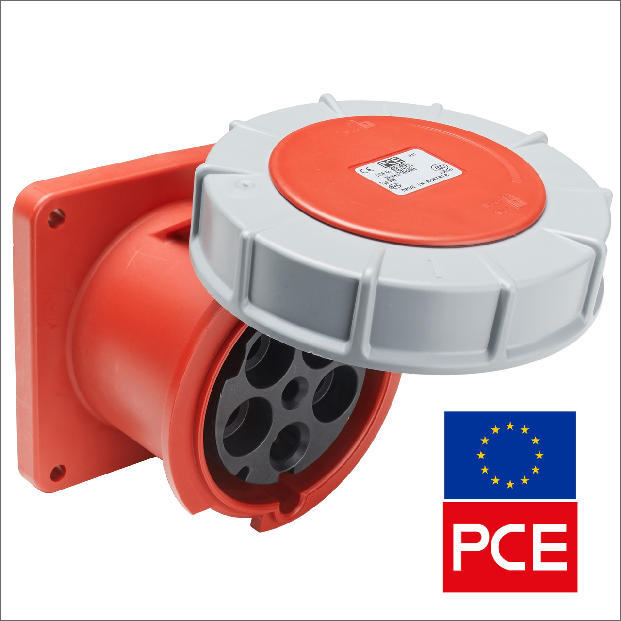 Розетка вбудована PCE 345-6 IP67 3P+N+PE 125A 400V POWER TWIST пряма (силова)