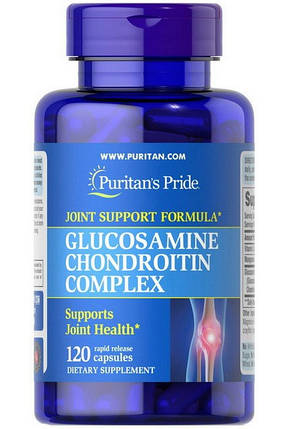 Глюкозамін хондроїтин та мсм Puritan's Pride Glucosamine Chondroitin Complex 120 caps, фото 1