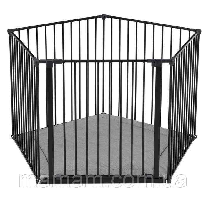 Манеж-огорожа з матрацом BabyDan Park A Kid Black, фото 1