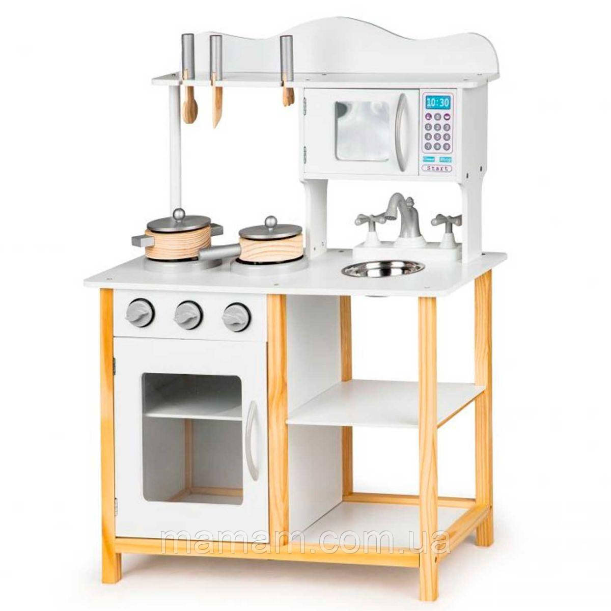 Дерев'яна кухня з аксесуарами EcoToys TK040A White, фото 1