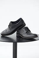 Туфли оксфорды мужские классические кожаные черные на шнурках с острым носком 41,42