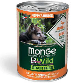 Monge wet BWild Puppy & Junior качка, гарбуз та цукіні 400 гр.