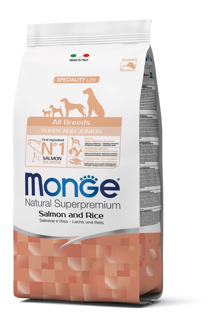 Monge All breeds Puppy & Junior лосось з рисом 800 гр | 2.5 кг | 15 кг