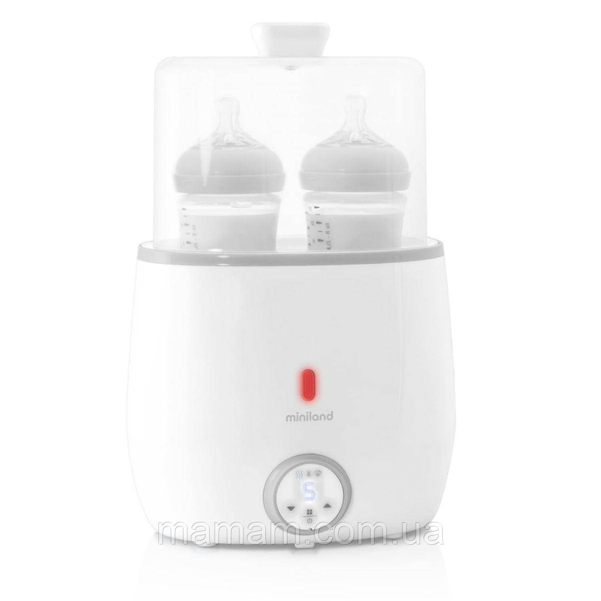 Підігрівач-стерилізатор на 2 пляшечки Miniland Baby Warmy Twin, фото 1