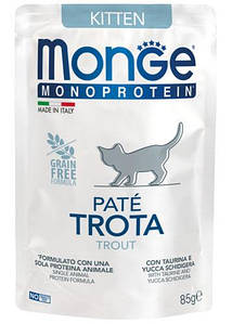 Monge MONOPROTEIN Kitten 100% форель 85 гр.