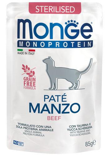 Monge MONOPROTEIN Sterilised 100% яловичина 85 гр., фото 1