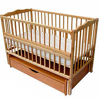 Дитяче ліжечко Дубок Веселка шарнір/ящик Натуральный