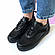 Кросівки жіночі шкіряні чорні (22236), фото 2
