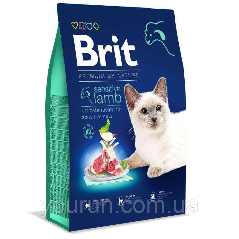 Brit Premium Cat Sensitive Lamb -Сухий корм із ягнятком для дорослих котів із чутливим травленням 1.5кг