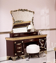 Ексклюзивний туалетний стіл із дзеркалом + пуф, бароко, Ермітаж, фото 3