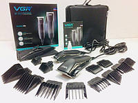 Набор машинок для стрижки 2 шт VGR V023 проводные профессиональные машинки 12 насадок сумка чехол Black