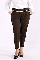 Стильні жіночі штани з оригінальним елементом на поясі, супербатали, від 42 по 74 розмір!
