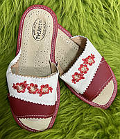 Домашние кожаные женские тапочки, тапочки домашние, разные цвета 38 размер красный 38 размер