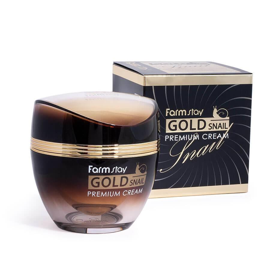 Крем Омолоджувальний Із Золотом І Муцином Слимаки FarmStay Gold Snail Premium Cream 50ml, фото 1