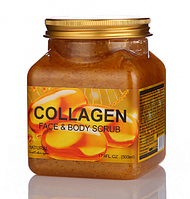 Скраб для лица и тела увлажняющий Collagen Wokali Natural Scrub Collagen 500 g