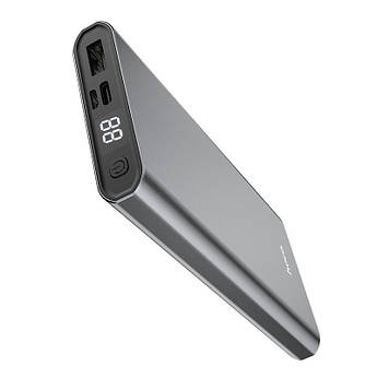 Повербанк Hoco 10000mAh USB Type C 2A ультратонкий Metal Grey