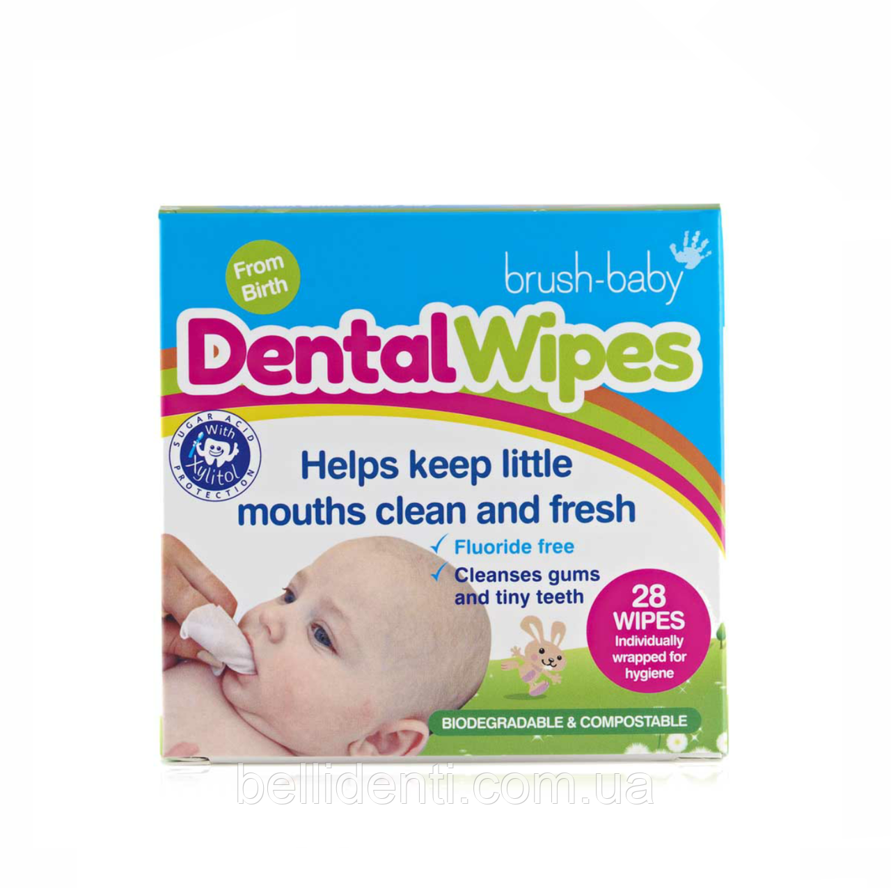 Дитячі дентальні серветки Brush-Baby Dental Wipes, 28 шт
