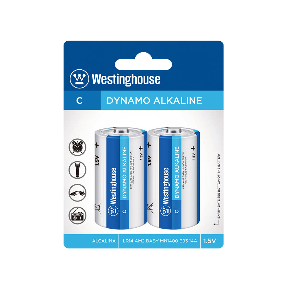 Лужна батарейка Westinghouse Dynamo Alkaline C/LR14 2шт/уп blister