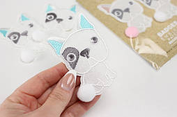 Аплікація клейова "Собачка" з білим хвостиком НА-48