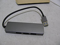 USB hub Юсб хаб на 4 порта в металлическом корпусе серый