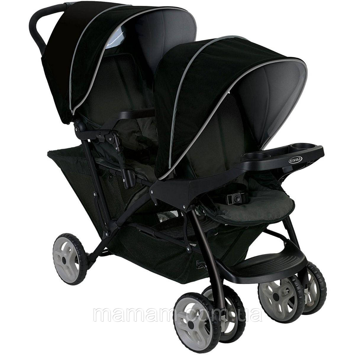 Прогулянкова коляска для двійні Graco Stadium Duo Black/Grey, фото 1
