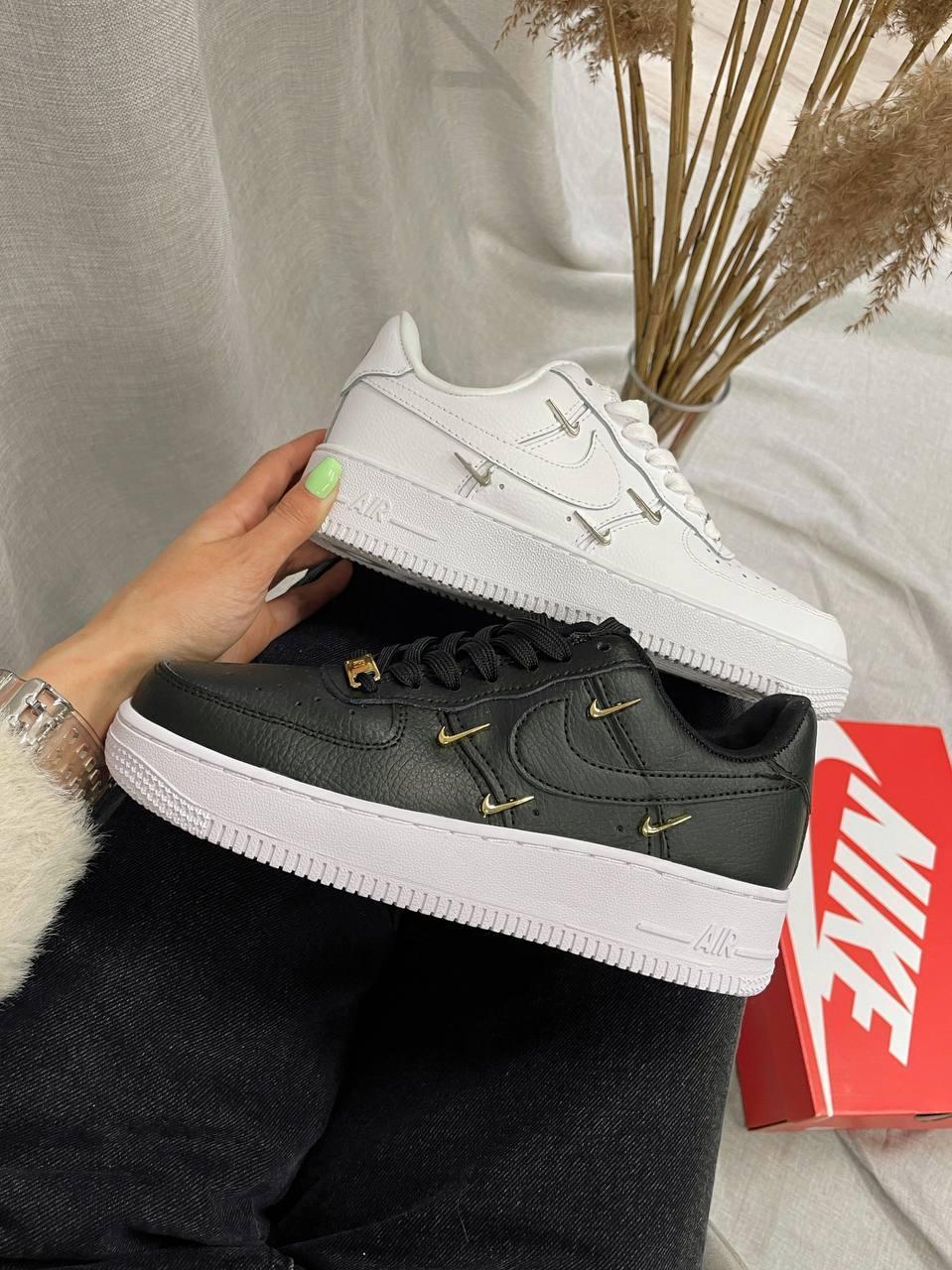 white with black swoosh air force 1