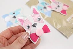 Аплікація клейова "Собачка" з малиною бабочкою НА-93