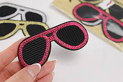 Аплікація клейова "Окуляри" з рожевим обідком НА-96