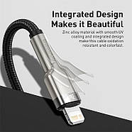 Кабель для швидкої зарядки Type-C to Lightning PD 20W Baseus Cafule Metal (чорний) 1м, фото 5