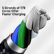 Кабель для швидкої зарядки Type-C to Lightning PD 20W Baseus Cafule Metal (чорний) 1м, фото 9