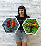 Декор в дитячу кімнату. Набыр з двох картин з моху. Повітряна куля, дерево бажання, фото 9