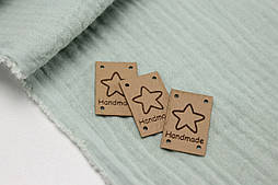 ШКІРАНА БІРКА З НАДПИСОМ HANDMADE (Зірочка) НА-123