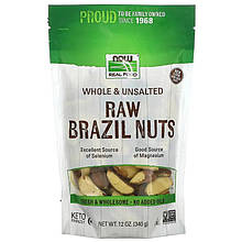 Цілі сирі бразильські горіхи NOW Foods, Real Food "Brazil Nuts" не солоні (340 г)