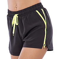 Шорты спортивные женские короткие двойные V&X черные S-L / Короткие женские шорты для спорта / Шорты для бега