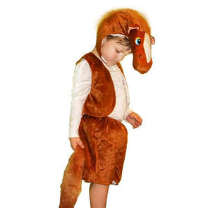 Маскарадний костюм дитячий хутровий "Лошадь коричнева", карнавальний костюм для дитини