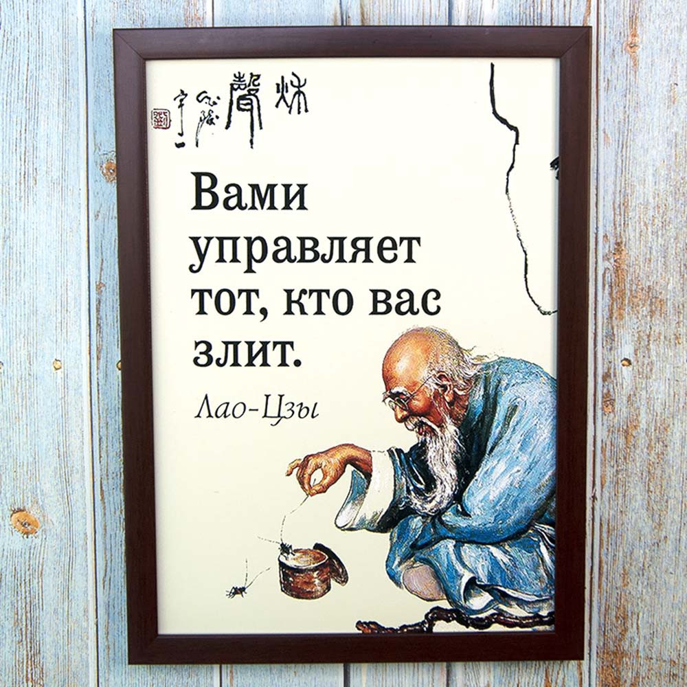 Постер мотиватор "ВАМІ КЕРУВАННЯ... (Лао-Цзи)", формат А4, класні подарунки для друзів