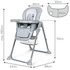 Стілець для годування Kidwell Ami Stars з регульованими ременями безпеки та знімним підносом для зручності, фото 9