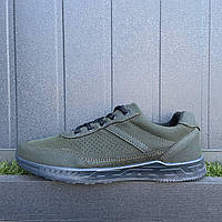 Чоловічі хакі кросівки на чорній підошві