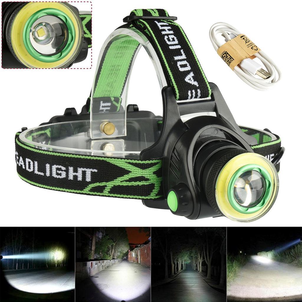 Ліхтар налобний світлодіодний акумуляторний на голову Head Lamp WD419 WD107 microUSB T6+Cob Налобний ліхтар