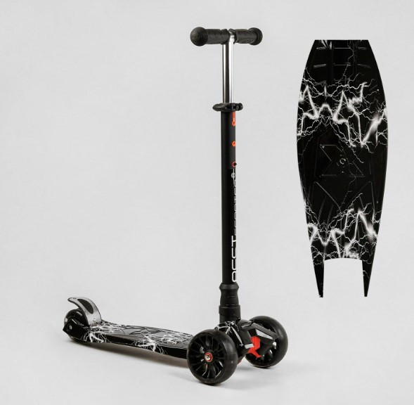 Самокат Best Scooter MAXI зі світними колесами переднє 13 см, задні здвоєні 8 см, знімне кермо