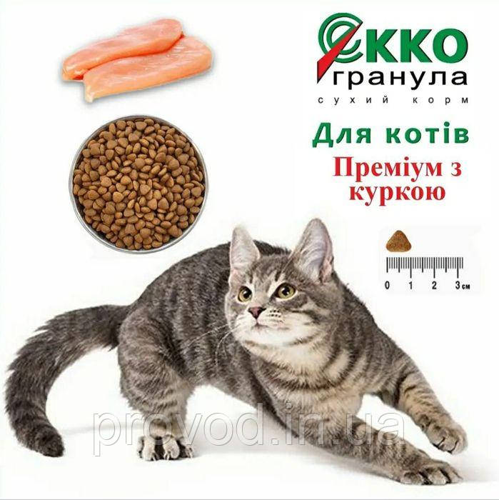 Корм для котів з куркою Екко гранула преміум класу 1 кг