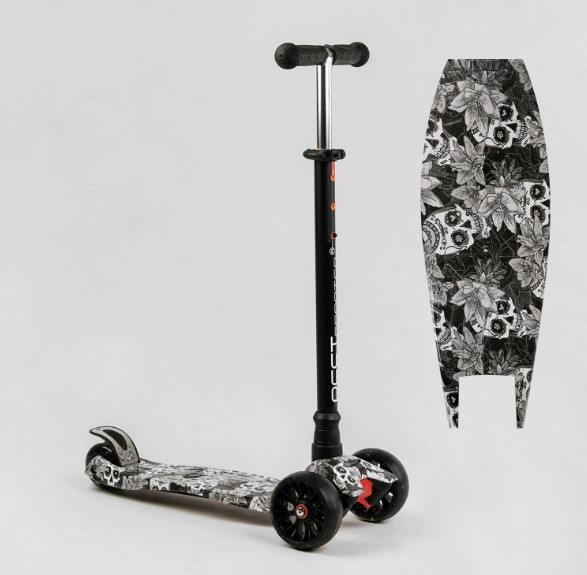 Самокат Best Scooter MAXI зі світними колесами переднє 13 см, задні здвоєні 8 см, знімне кермо
