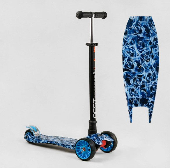 Самокат Best Scooter MAXI зі світними колесами переднє 13 см, задні здвоєні 8 см, знімне кермо
