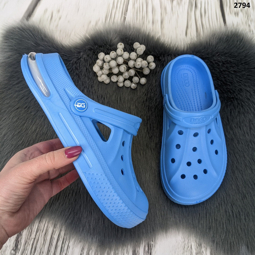 Сабо крокси жіночі блакитні на балоні Даго Стиль 2794