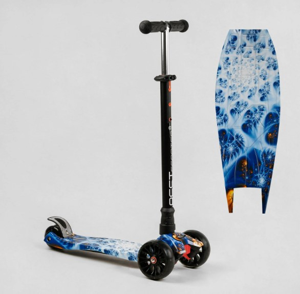 Самокат Best Scooter MAXI зі світними колесами переднє 13 см, задні здвоєні 8 см, знімне кермо