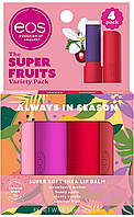 Набор бальзамов для губ EOS Super Soft Shea 4-pack Lip Balms Super Fruits 4 х 4 г