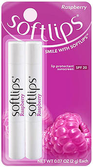 Зволожувальний бальзам для губ Малина Softlips Protectant/Sunscreen SPF 20 Lip Balm Raspberry 2 х 2 г